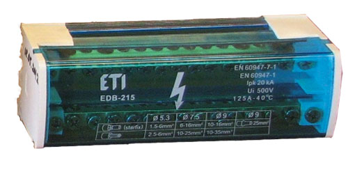 Распределительные блоки EDB на Din рейку EDB-215