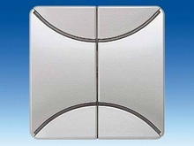 Клавиша двойная нейтральная, прозрачные дуги - Кнопки и выключатели